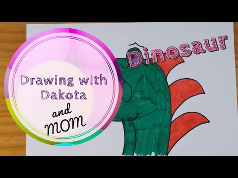 Draw a Dinosaur | How To | Kids Art Channel | Colouring