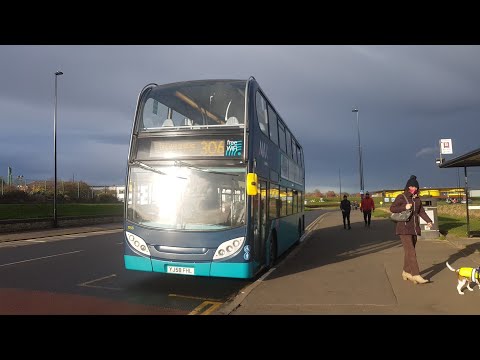 Route 306: Arriva North East YJ58 FHL/7558-Dennis Trident 2/Enviro 400
