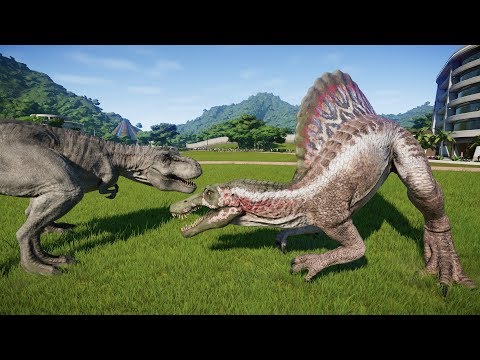 SPINOSAURUS VS INDORAPTOR,I-REX,T-REX,CARCHARODONTOSAURUS & ALLOSAURUS