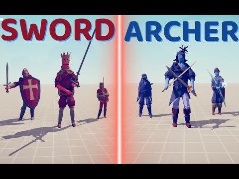 ARCHER TEAM vs SWORD TEAM   Totally Accurate Battle Simulator  TABS