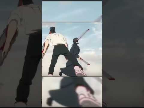 chainsaw vs Katana Man full fight battle with full power in anime character #chainsaw man #shorts
