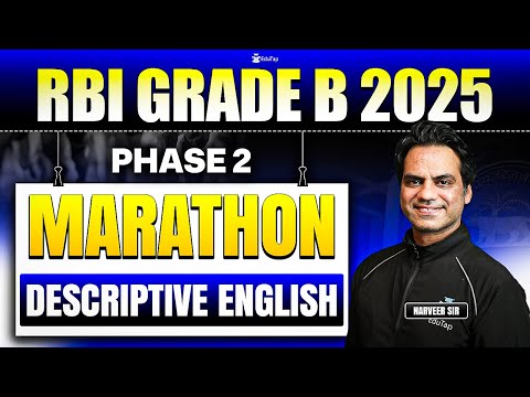 RBI Grade B 2025 Descriptive English Marathon | RBI Grade B Descriptive English Preparation
