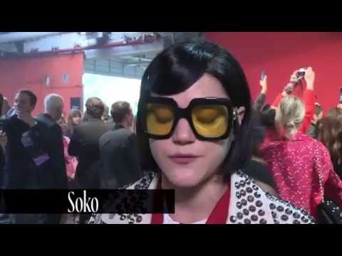 Soko at the Gucci Spring 2017 show in Milan