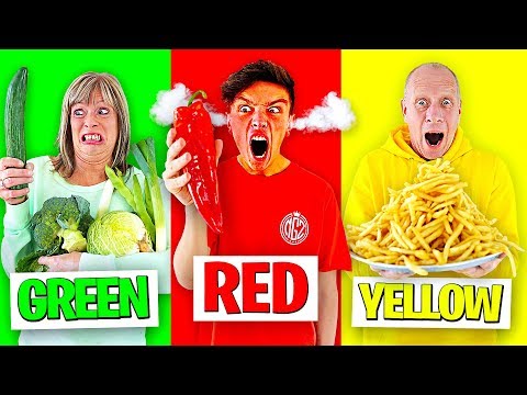 Eating Only ONE Color of Food for 24 Hours - Challenge Video