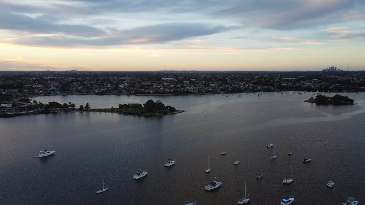Behold the aerial panoramas of Bay Run during sunset.