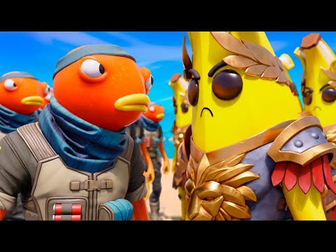 PESCADOS vs BANANAS (100 Jugadores Simulan la Guerra)