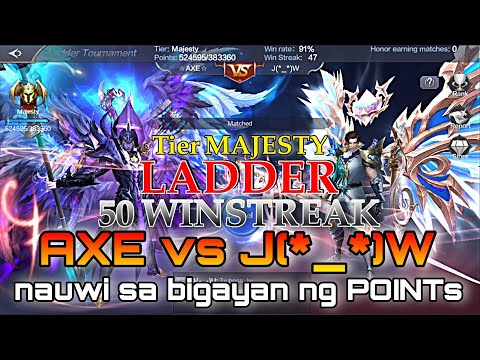 MU ORIGIN 2 | Tier MAJESTY Ladder 50 WINSTREAK AXE vs J(*_*)W nauwi sa bigayan ng POINTs 🤣
