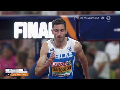 Men's Long Jump Final  Munich 2022  Miltiadis Tentoglou 8.52m (DAS ERSTE ARD - GERMANY) 🇪🇺