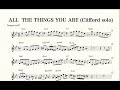 【All the things you are】Clifford Brown Trumpet solo(Transcription) inB♭
