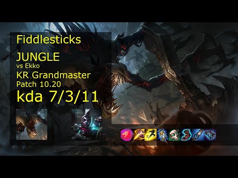 Fiddlesticks vs Ekko Jungle - KR Grandmaster 7/3/11 Patch 10.20 Gameplay // [롤] 피들스틱 vs 에코 정글