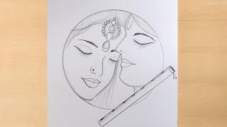 lord Radha Krishna pencildrawing/good Krishna crea