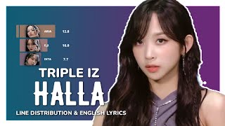 Download lagu TRIPLE IZ 'HALLA' LINE DISTRIBUTION & ENGLISH LYRICS mp3