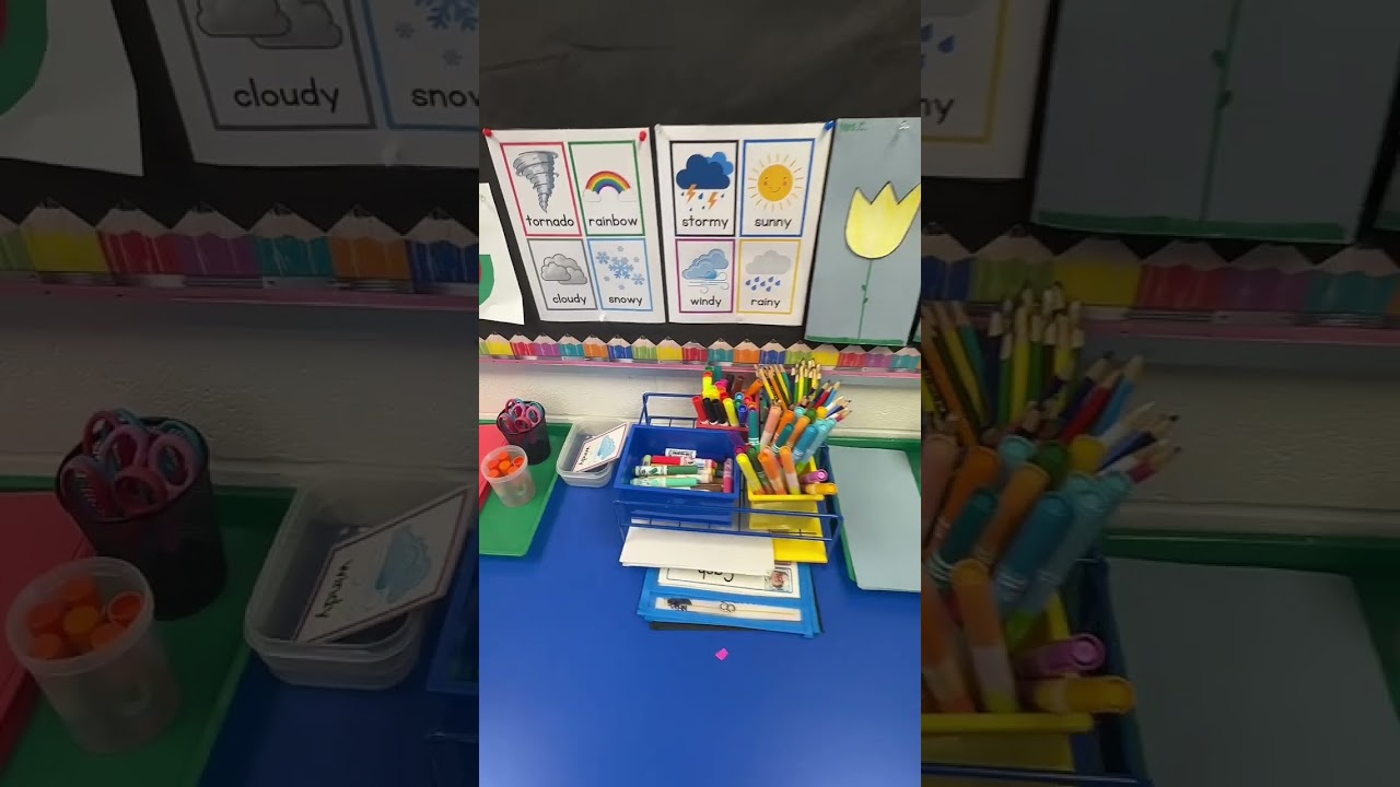 Writing center line‑up 🍉✏️🌼 Cut‑and‑build watermelons, copy Weather Words from the card set, then