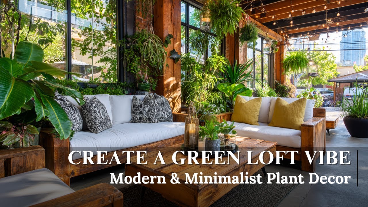 Modern Industrial Plant Styling Bold Indoor Outdoor Apartment Design with Affordable Flair