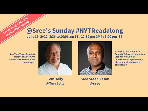 NYTReadalong | Tom Jolly (NYT Print Editor) - YouTube