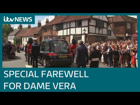 Spitfire flypast as hundreds turn out for Dame Vera Lynn's funeral | ITV News
