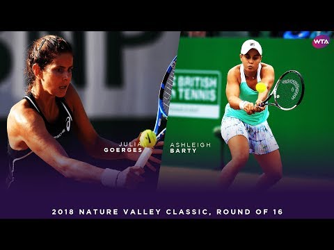 Теннис Julia Goerges vs. Ashleigh Barty | 2018 Nature Valley Classic Round of 16 | WTA Highlights