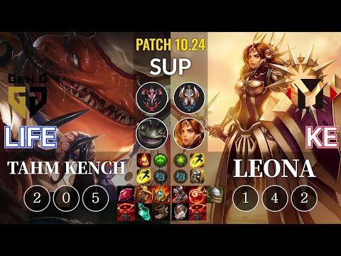 GEN Life Tahm Kench vs YM Ke Leona Sup - KR Patch 10.24
