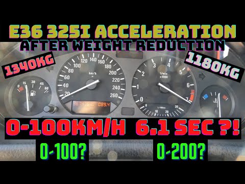 BMW E36 325i 93`192PS Acceleration - After Weight Reduction - Big comparison! Before and After!