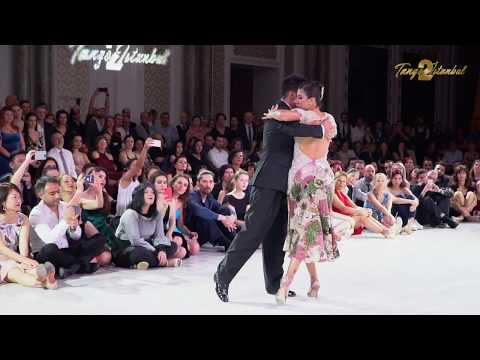 Roxana Suarez  and  Sebastian Achaval  are  dancing  to  the  tango  "  Garras  "  at  TanGO TO Istanbul  in  2019