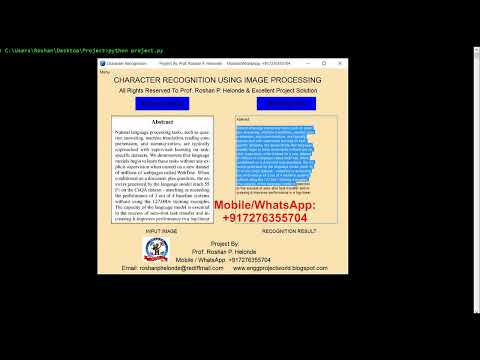 Character Recognition Using Python Opencv Optical Character Recognition Using Image Processing