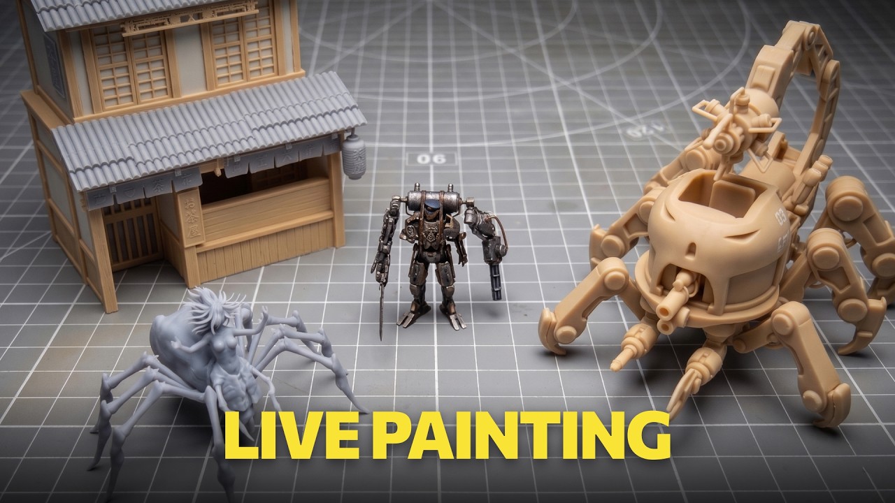 Painting the Mecha Scorpion Figure Live