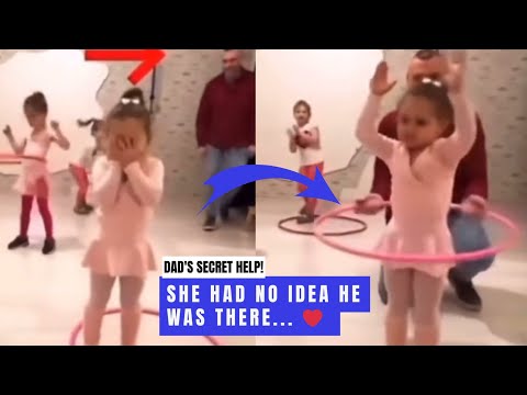 Hero Dad Secretly Helps Daughter Spin Hula Hoop—Her Reaction Is Priceless! #kindness