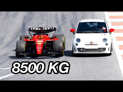 Ferrari F1 2023 8500 KG vs Fiat 500 Abarth - WHO WILL WIN? - Monza GP