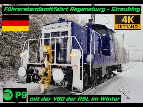Führerstandsmitfahrt Regensburg - Straubing mit der V60 im Winter