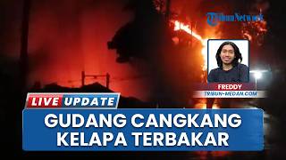 Kebakaran Hebat Tiga Jam Tak Padam, Kobaran Api Lalap Gudang Cangkang Kelapa di Deli Serdang