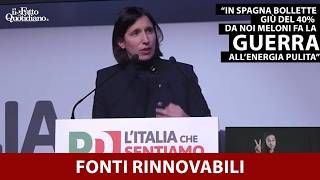 Schlein: "Spagna? Bollette meno care del 40% grazie a rinnovabili, perché Meloni fa loro la guerra?"