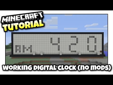 Minecraft - WORKING DIGITAL CLOCK [ No Mods ] Redstone Tutorial - MCPE / PS4 / XBOX / PS3 / WII U