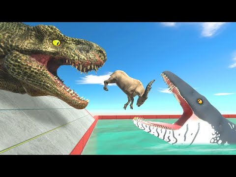 Animals vs Primates on Dinosaur Slide - Animal Revolt Battle Simulator