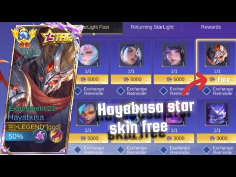 ✅ Hayabusa star skin free😜🤭/starlight fest.