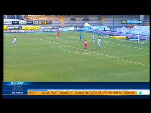 Ascoli 0-2 Grosseto 18-2-2011 Highlights & Goals HD