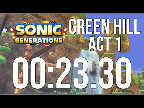 [World Record] Sonic Generations Green Hill A1 Speed Run [00.23.30] [Glitches / Skills]
