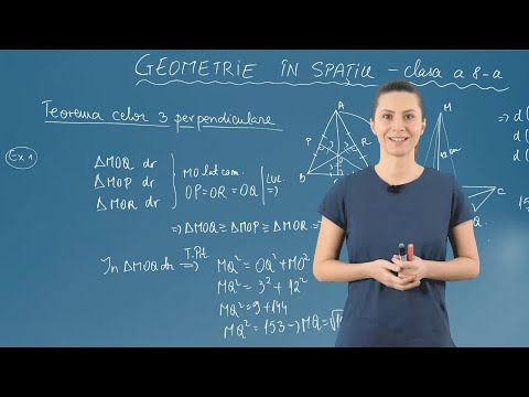 Teorema celor trei perpendiculare. Aplicații– demonstrație și aplicații - Clasa a VIII-a