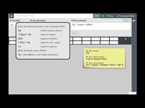Sabre Red 360 GDS - PF Keys - Text prompts examples