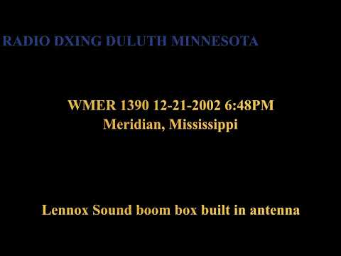 WMER 1390 Meridian Mississippi skywave long distance DX AM broadcast aircheck