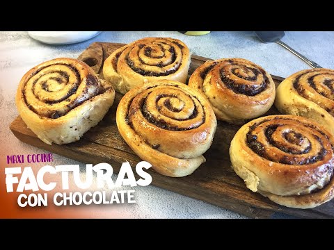 FACTURAS con chocolate (ROLLOS DE CHOCOLATE) | Maxi Cocina
