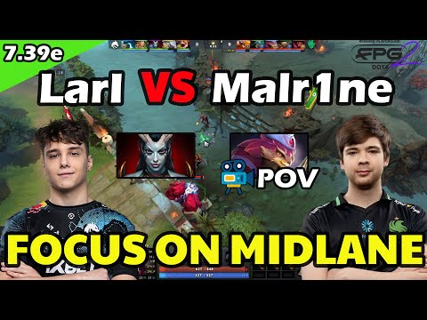 Malr1ne Pangolier VS LarI Queen of Pain | Focus on Midlane | 7.39e