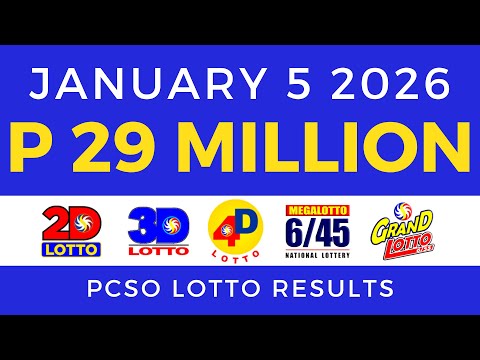 Lotto Result Today 9pm January 5 2026 PCSO