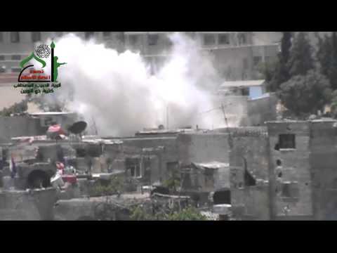 استهداف كتيبة ذي النورين بقذائف الهاون ثكنة كمال مشارقة في حي الزبلطاني في مدينة دمشق