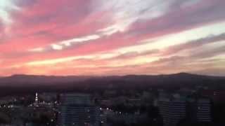 The sunset clouds are beautiful tonight from the Wilshire Corridor in Los Angeles.