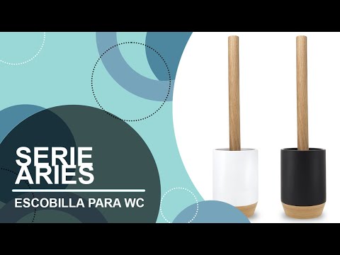 Escobilla para WC blanca y negra Serie Aries