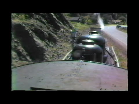 367. OP&E # 19 STEAM CAB RIDE on top of TENDER part 3 by rock cut on the OREGON PACIFIC & EASTERN