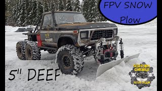 Redcat Gen8 FPV Snow Plowing with Beavis.  5" deep snow 1/10 scale 6x6