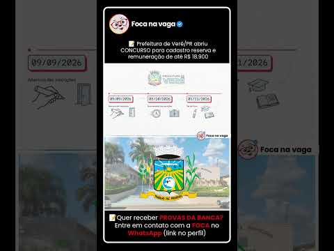 CONCURSO PÚBLICO DA PREFEITURA DE VERÊ/PR: EDITAL PUBLICADO NO SUDOESTE PARANAENSE!