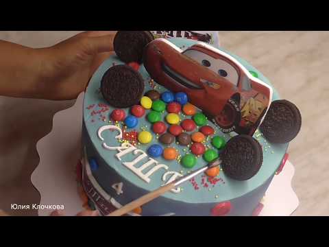 Торт на день рождение.Как украсить торт.Детский торт.Birthday cake. Юлия Клочкова