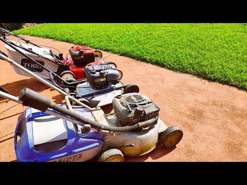 POV Lawn Mowing - Mega Mower Test | Cutting Grass Super Short! TORO v. VICTA and MASPORT